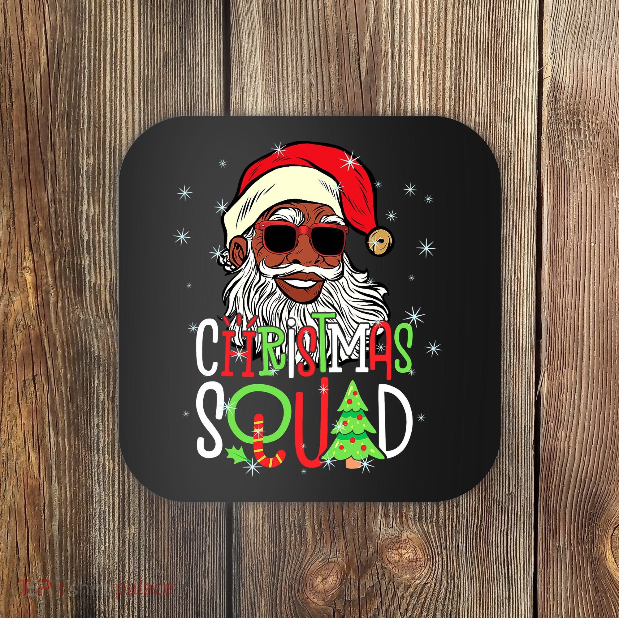 Santa Claus Black Xmas Santa Afro African American Proud Coaster