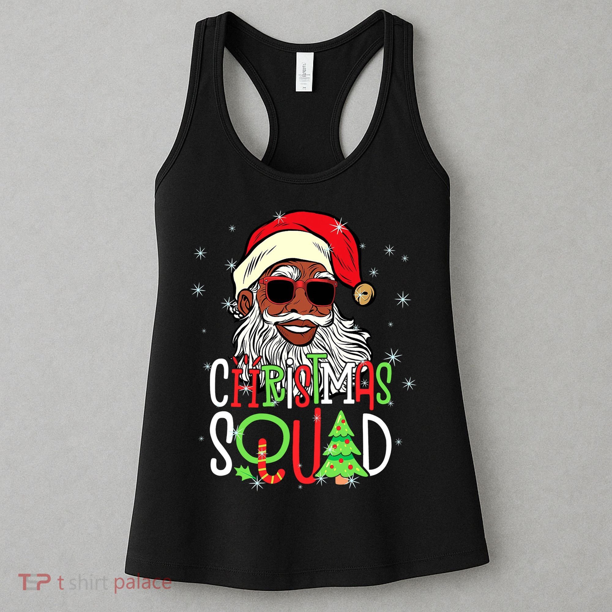 Santa Claus Black Xmas Santa Afro African American Proud Women's Tank Top