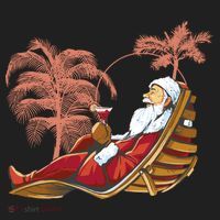 Santa Claus Beach Cocktail Christmas Women's Sweatshirt thumb 2