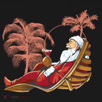 Santa Claus Beach Cocktail Christmas Doggie Tank thumb 4