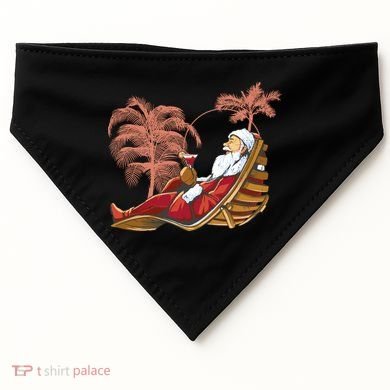 Santa Claus Beach Cocktail Christmas USA-Made Doggie Bandana