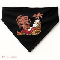 Santa Claus Beach Cocktail Christmas USA-Made Doggie Bandana thumb 0