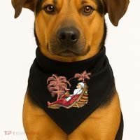 Santa Claus Beach Cocktail Christmas USA-Made Doggie Bandana thumb 1