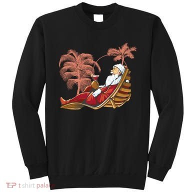 Santa Claus Beach Cocktail Christmas Sweatshirt