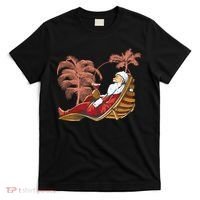 Santa Claus Beach Cocktail Christmas T-Shirt thumb 0