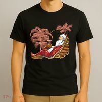 Santa Claus Beach Cocktail Christmas T-Shirt thumb 3