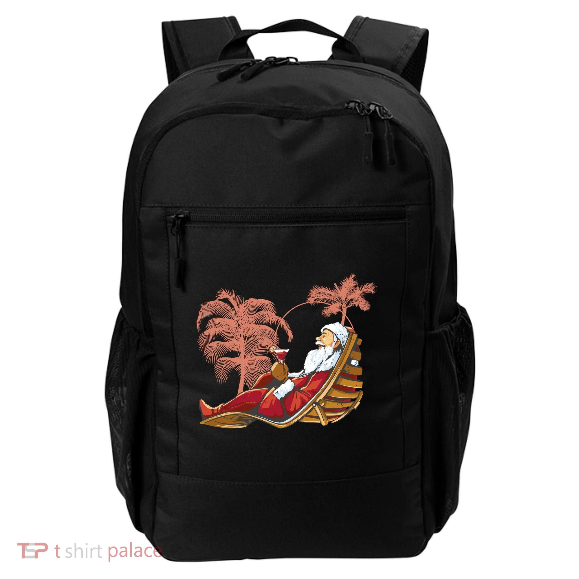 Santa Claus Beach Cocktail Christmas Backpack