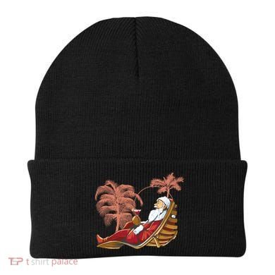 Santa Claus Beach Cocktail Christmas Beanie