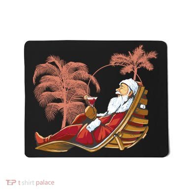 Santa Claus Beach Cocktail Christmas Mousepad