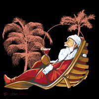 Santa Claus Beach Cocktail Christmas Mousepad thumb 1