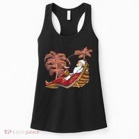 Santa Claus Beach Cocktail Christmas Women's Tank Top thumb 0