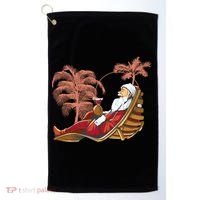 Santa Claus Beach Cocktail Christmas Golf Towel thumb 0