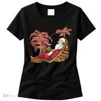 Santa Claus Beach Cocktail Christmas Women's T-Shirt thumb 0