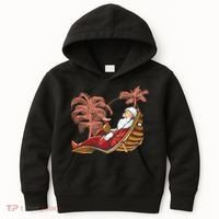 Santa Claus Beach Cocktail Christmas Kids Hoodie thumb 0