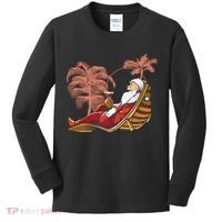 Santa Claus Beach Cocktail Christmas Kids Long Sleeve Shirt thumb 0