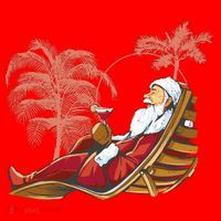 Santa Claus Beach Cocktail Christmas Santa Hat thumb 1