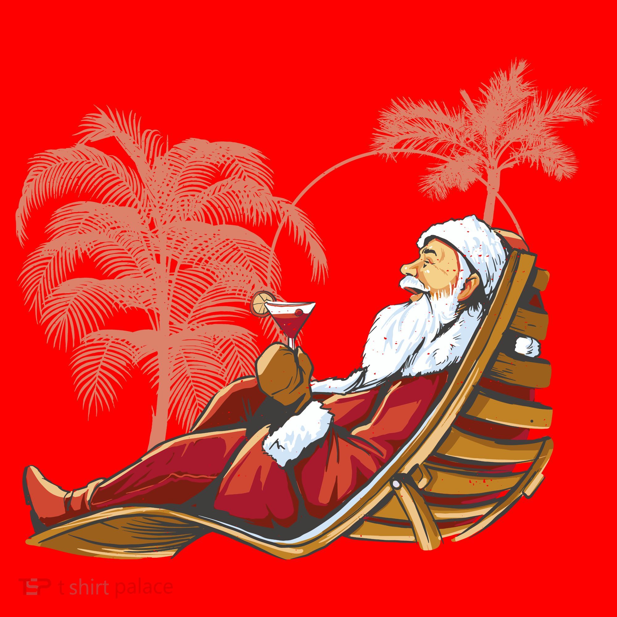 Santa Claus Beach Cocktail Christmas Santa Hat