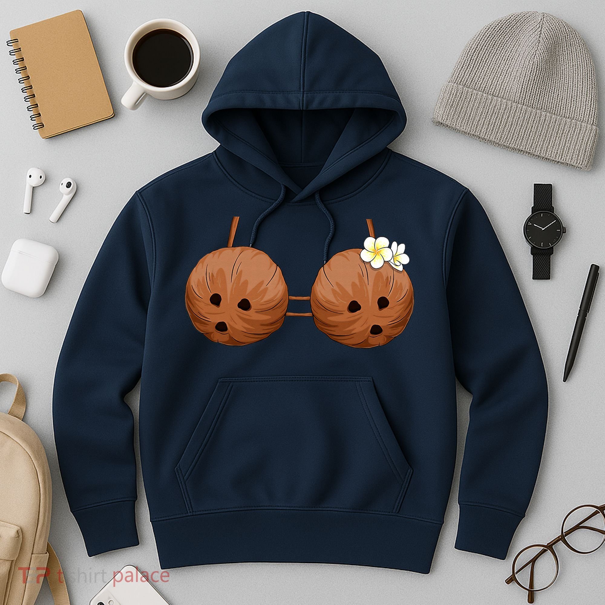 Summer Coconut Bra Halloween Hawaii Hoodie