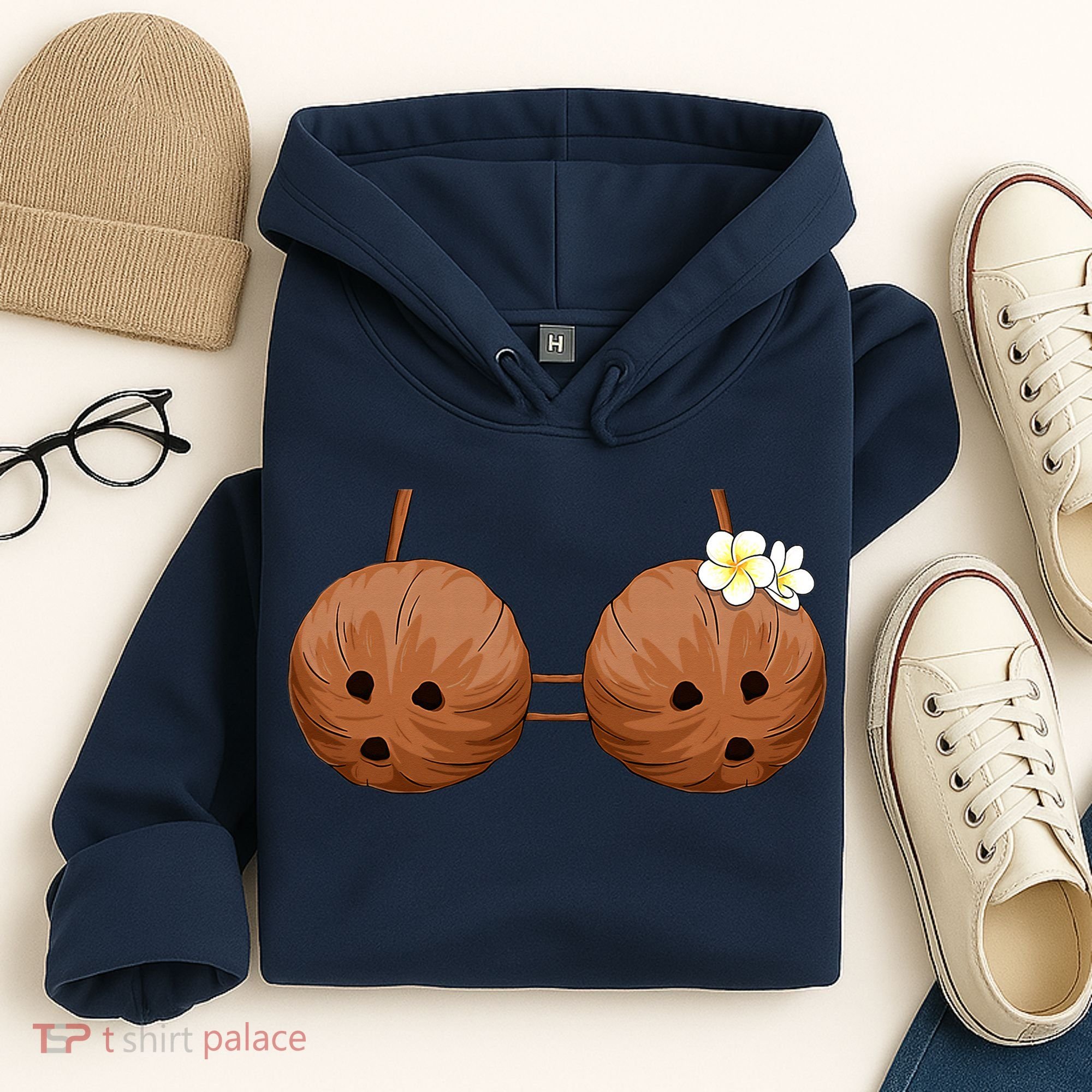 Summer Coconut Bra Halloween Hawaii Hoodie