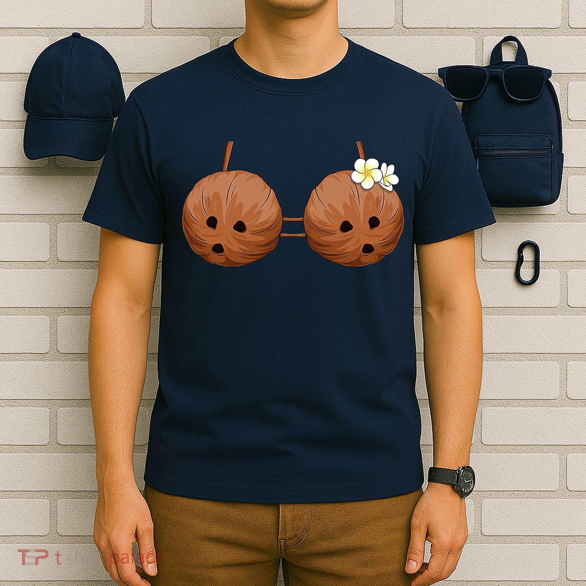 Summer Coconut Bra Halloween Hawaii T-Shirt