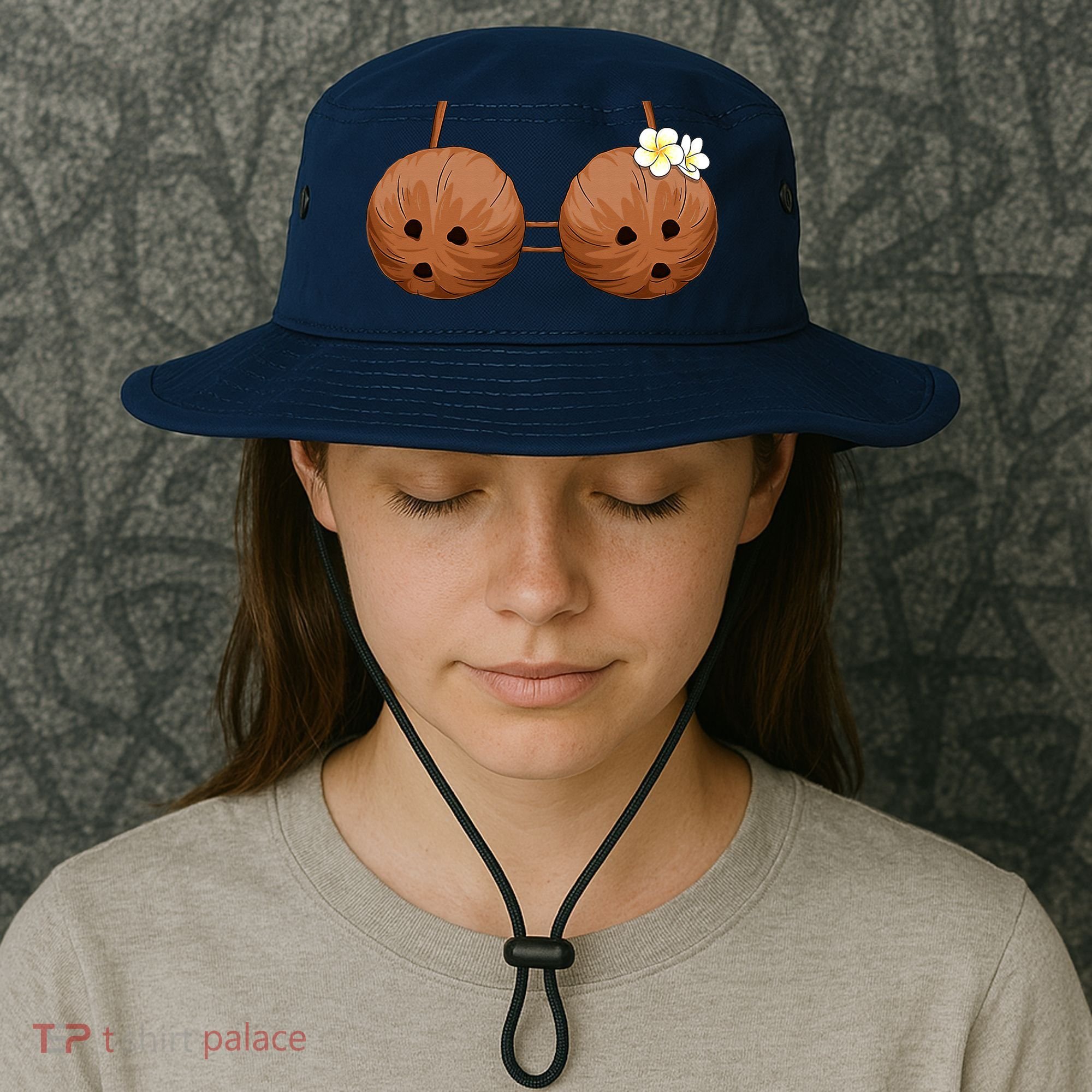 Summer Coconut Bra Halloween Hawaii Bucket Hat