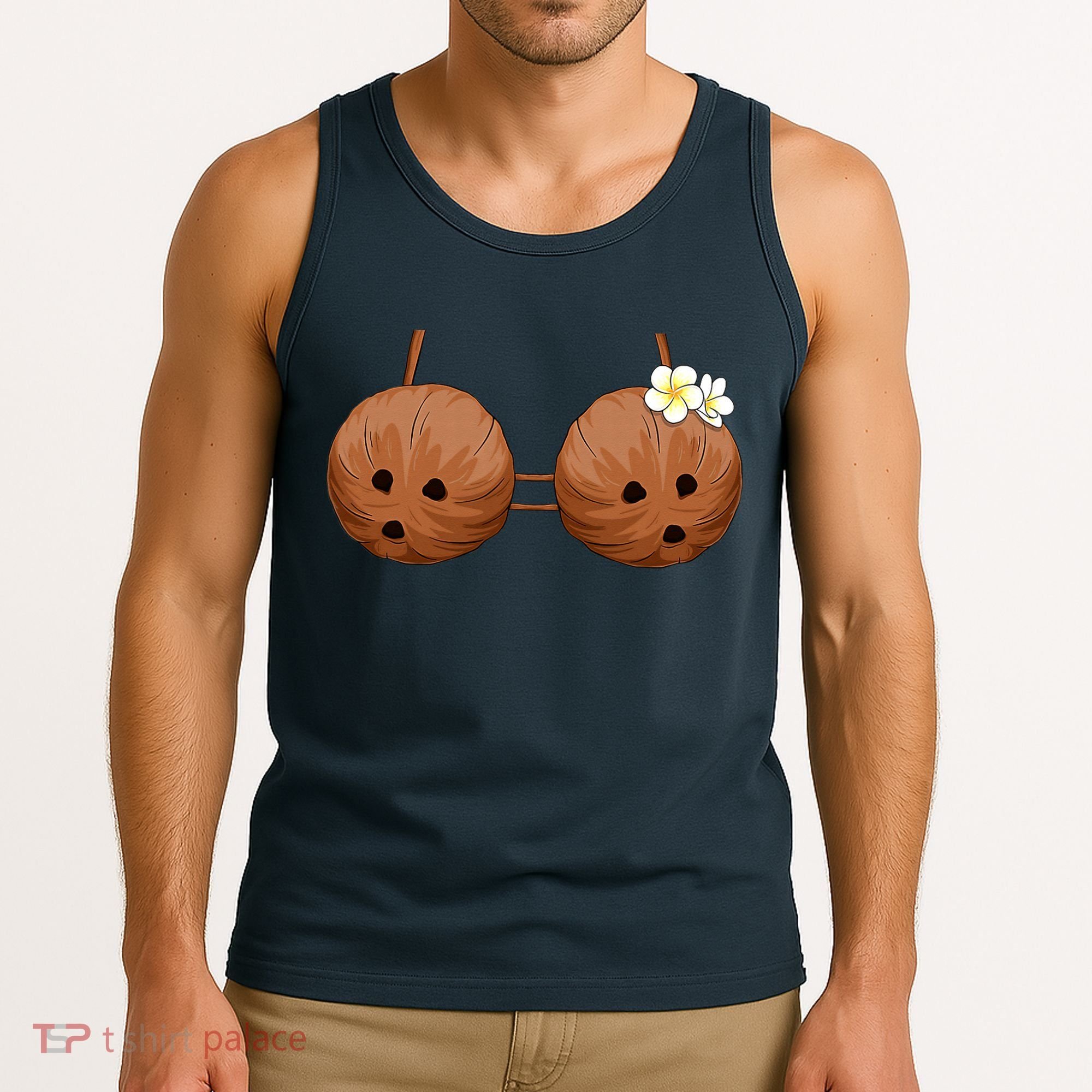 Summer Coconut Bra Halloween Hawaii Tank Top