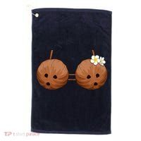 Summer Coconut Bra Halloween Hawaii Golf Towel thumb 0