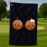 Summer Coconut Bra Halloween Hawaii Golf Towel thumb 1