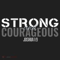 Strong & Courageous Bible Verse Christian Beanie thumb 2