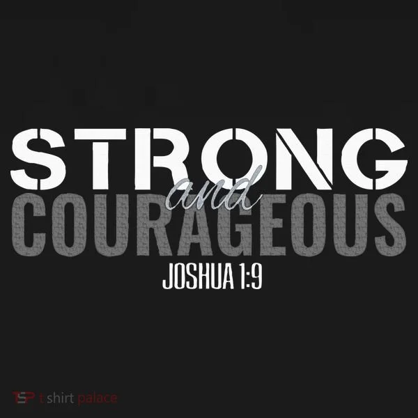 Strong & Courageous Bible Verse Christian Coaster