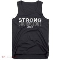 Strong & Courageous Bible Verse Christian Tank Top thumb 0