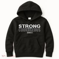 Strong & Courageous Bible Verse Christian Kids Hoodie thumb 0