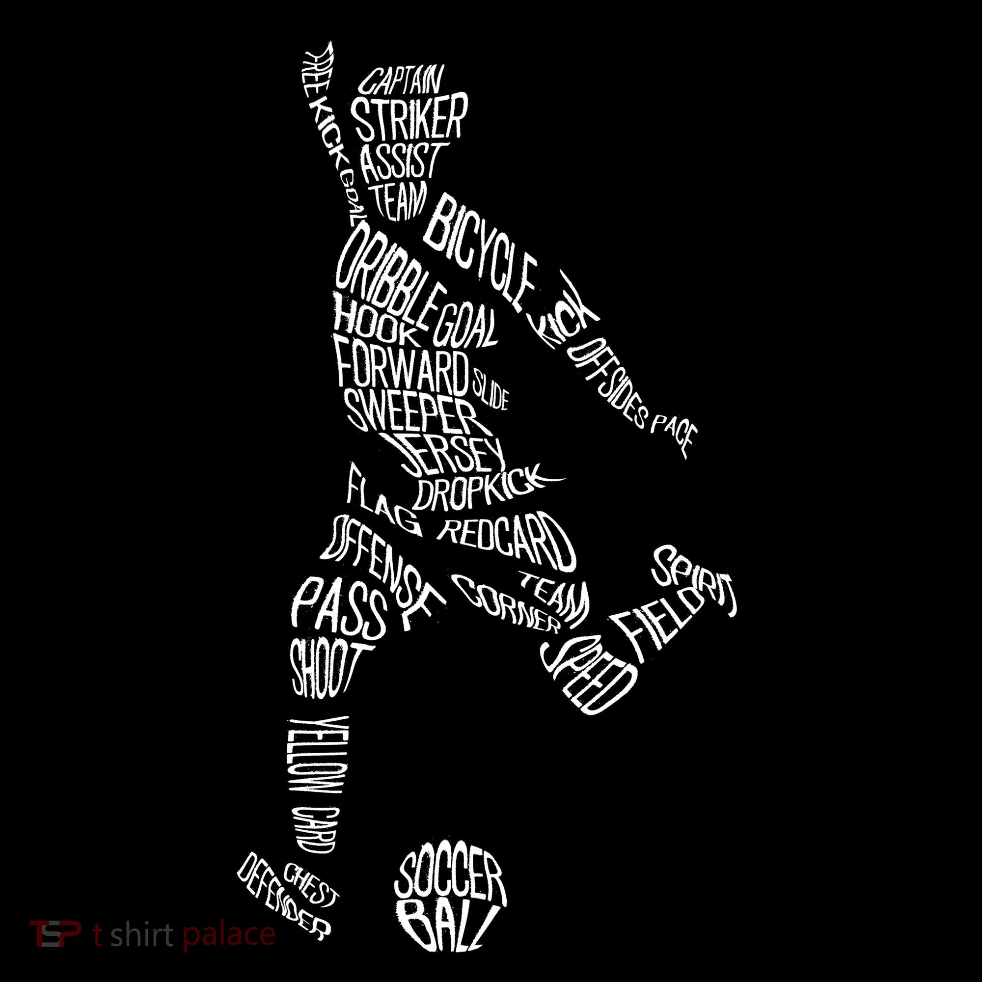 Soccer Player Ball Shadow Word Mashup Coffee Mug