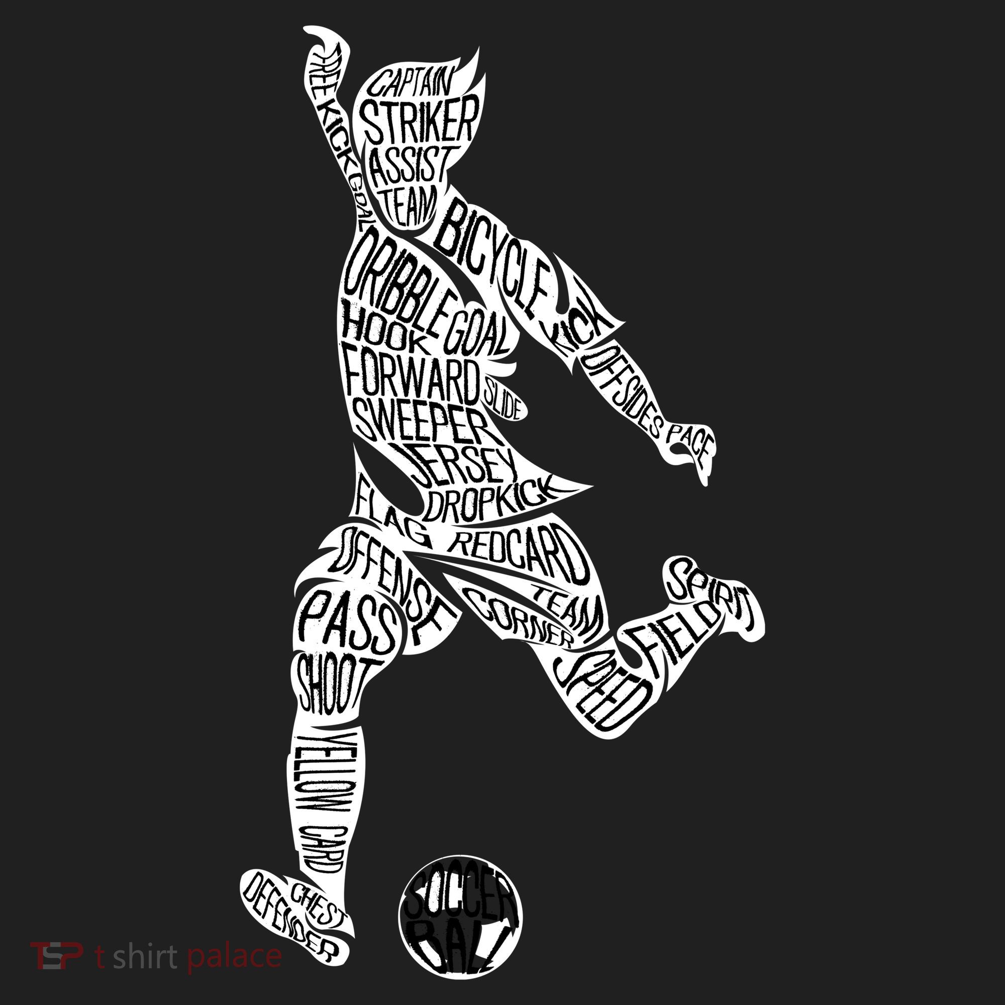 Soccer Player Ball Shadow Word Mashup Tumbler