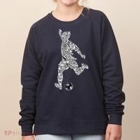 Soccer Player Ball Shadow Word Mashup Women's Sweatshirt thumb 0