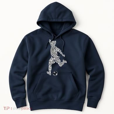Soccer Player Ball Shadow Word Mashup Hoodie