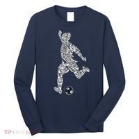 Soccer Player Ball Shadow Word Mashup Long Sleeve Shirt thumb 0