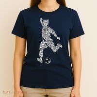 Soccer Player Ball Shadow Word Mashup T-Shirt thumb 4