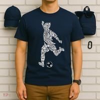 Soccer Player Ball Shadow Word Mashup T-Shirt thumb 6