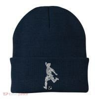 Soccer Player Ball Shadow Word Mashup Beanie thumb 0