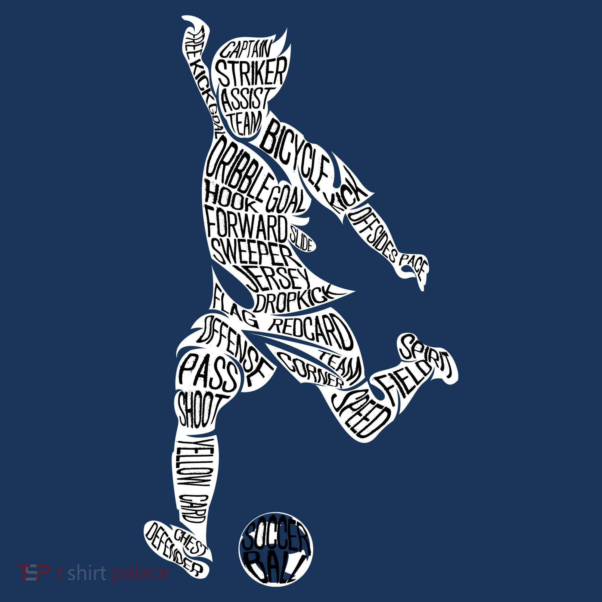 Soccer Player Ball Shadow Word Mashup Women's Hoodie