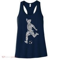 Soccer Player Ball Shadow Word Mashup Women's Tank Top thumb 0
