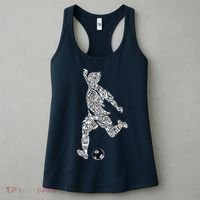 Soccer Player Ball Shadow Word Mashup Women's Tank Top thumb 3