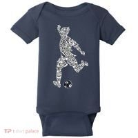 Soccer Player Ball Shadow Word Mashup Baby Bodysuit thumb 0