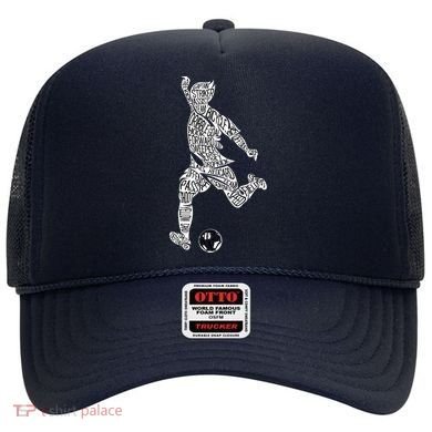 Soccer Player Ball Shadow Word Mashup Hat