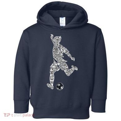 Soccer Player Ball Shadow Word Mashup Toddler Hoodie