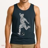 Soccer Player Ball Shadow Word Mashup Tank Top thumb 3