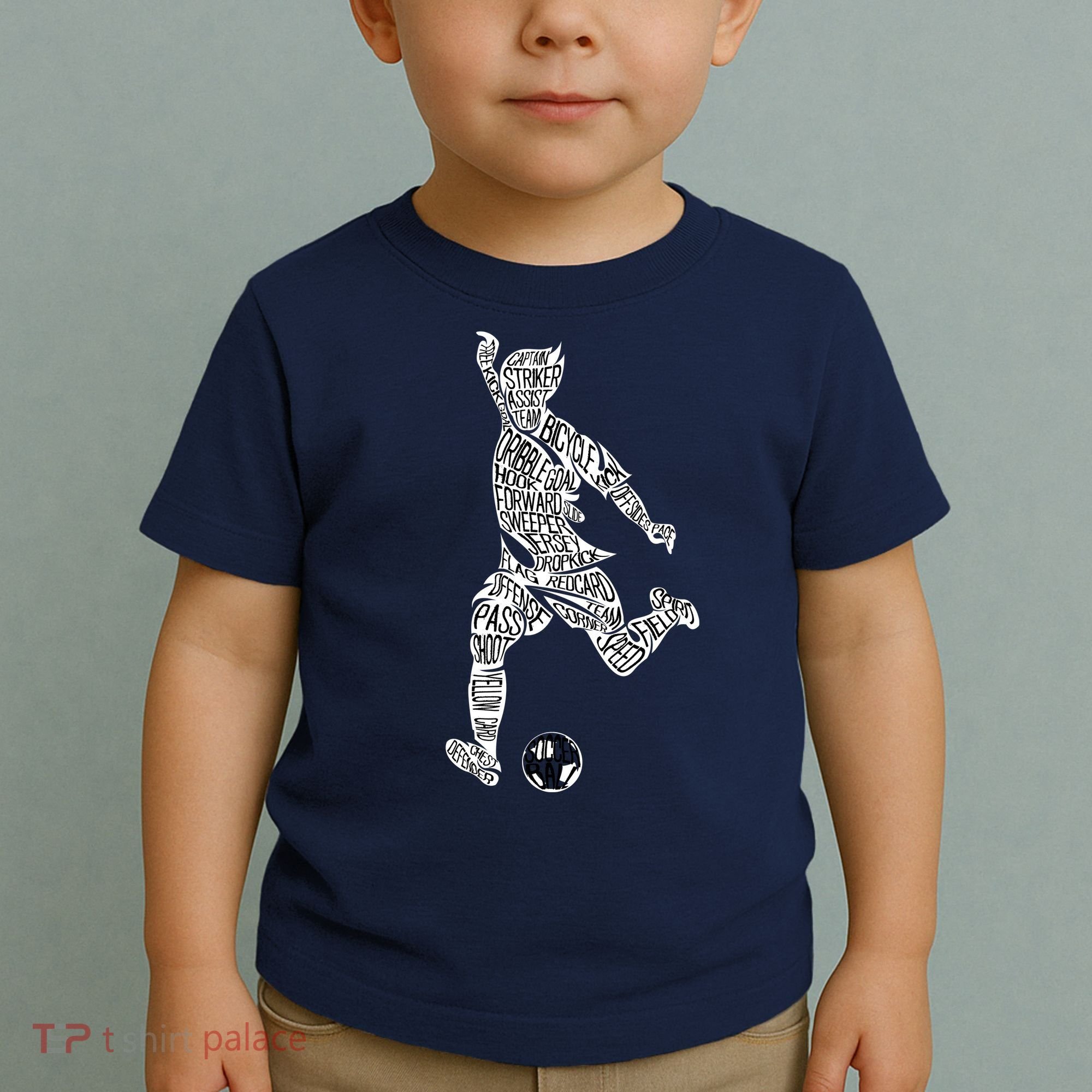 Soccer Player Ball Shadow Word Mashup Toddler T-Shirt