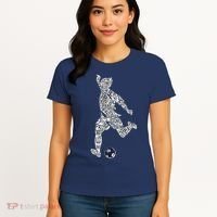 Soccer Player Ball Shadow Word Mashup Women's T-Shirt thumb 4