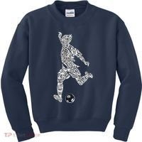 Soccer Player Ball Shadow Word Mashup Kids Sweatshirt thumb 0